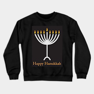 Happy Hanukkah greeting with Menorah illustration Crewneck Sweatshirt